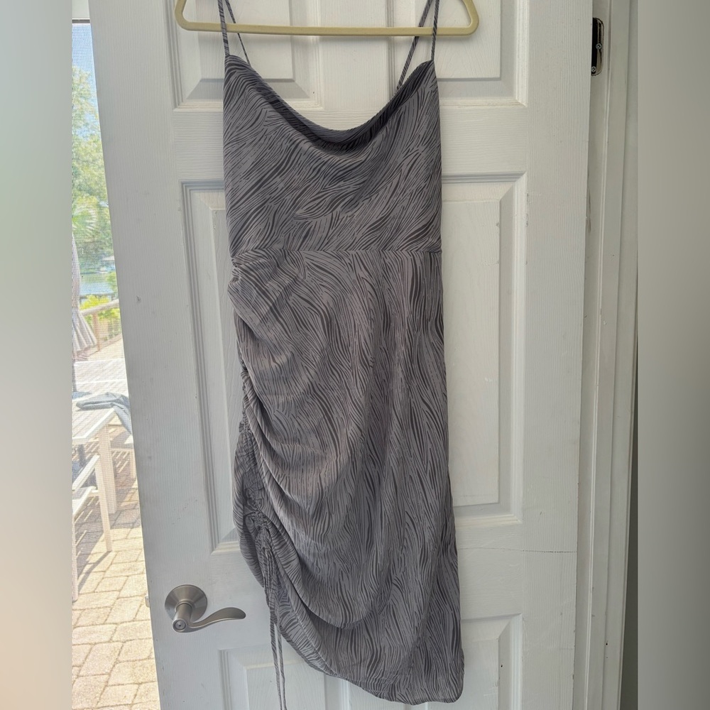 NWT Forever 21 Asymmetrical Gray Dress L